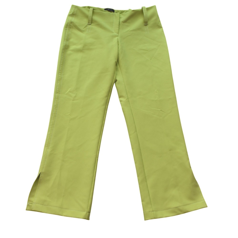 River Island Women 10 Neon Yellow Business Office Siren Pant Slack Straight Leg